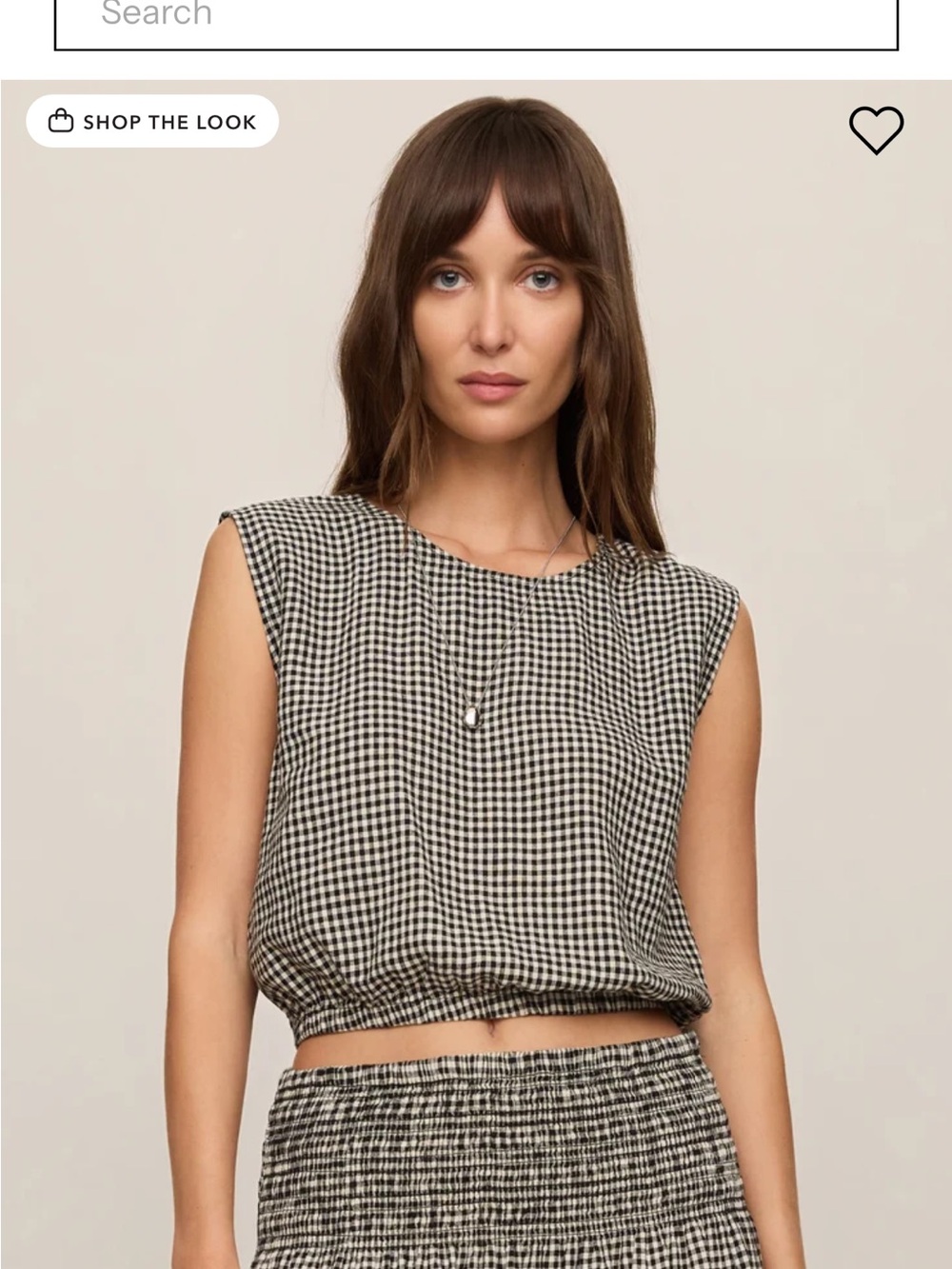 Gingham Sleeveless Crop Top AND skirt in Black and White
